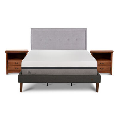 CIC Cama Europea CIC Curve King Balance + Respaldo Ganges  + 2 Veladores Indo