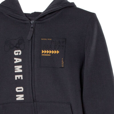 Imagen 2 del producto Polerón Franela Capucha Niño Chess Grafito