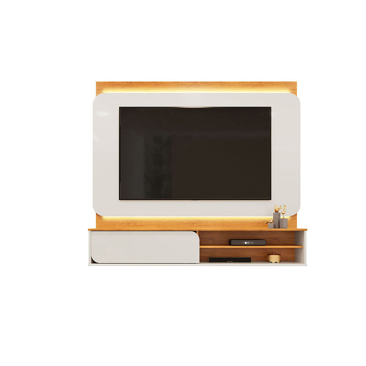 Panel TV Vekkahome Avany Hasta 70" con Luz Beige Caf&eacute;