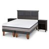 Cama Europea CIC Base Dividida 2 Plazas Balance + Respaldo + 2 Veladores Torino