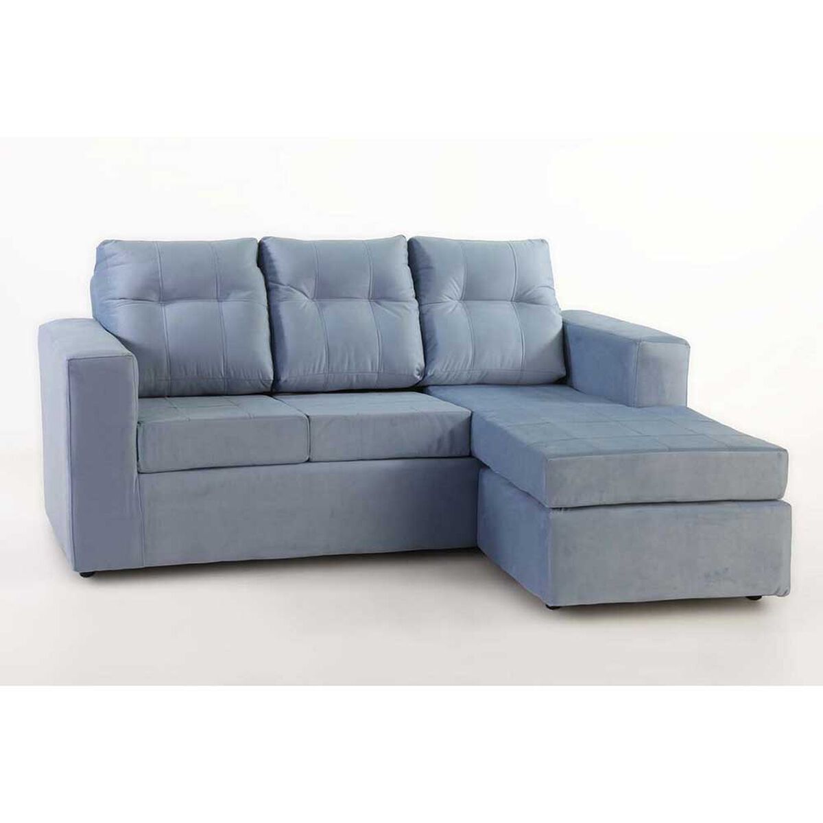 Sofá Modular Kea Rodas 3 Cuerpos Azul Petroleo
