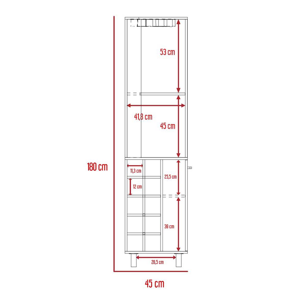 Bar Esquinero TuHome Kaia 1 Puerta Wengue Miel