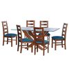 Juego de Comedor Latam Home Alicante 6 Sillas Azul Petr&oacute;leo