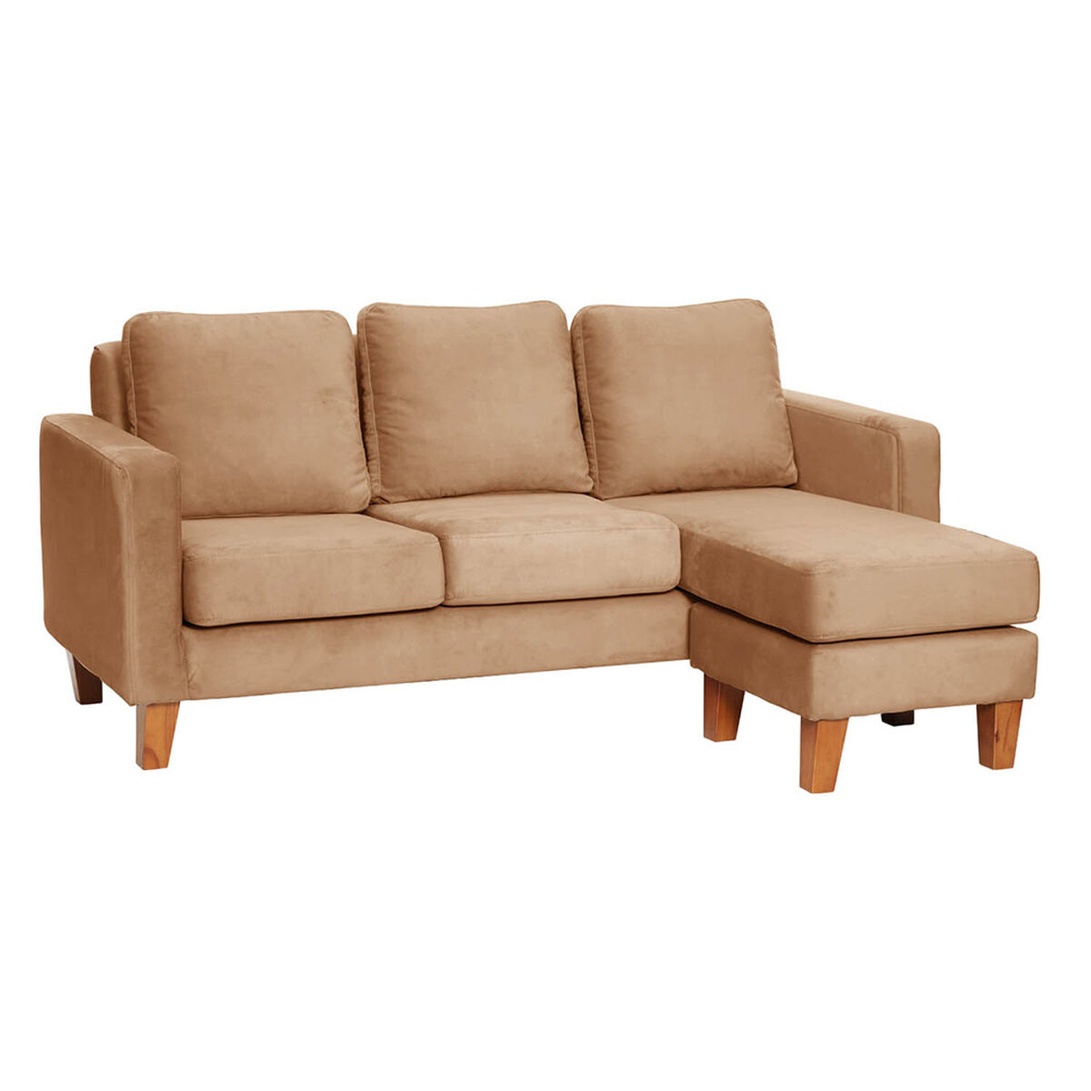 Seccional Intercambiable Latam Home Venecia 3 Cuerpos Beige + Sitial Kiel Tela Beige