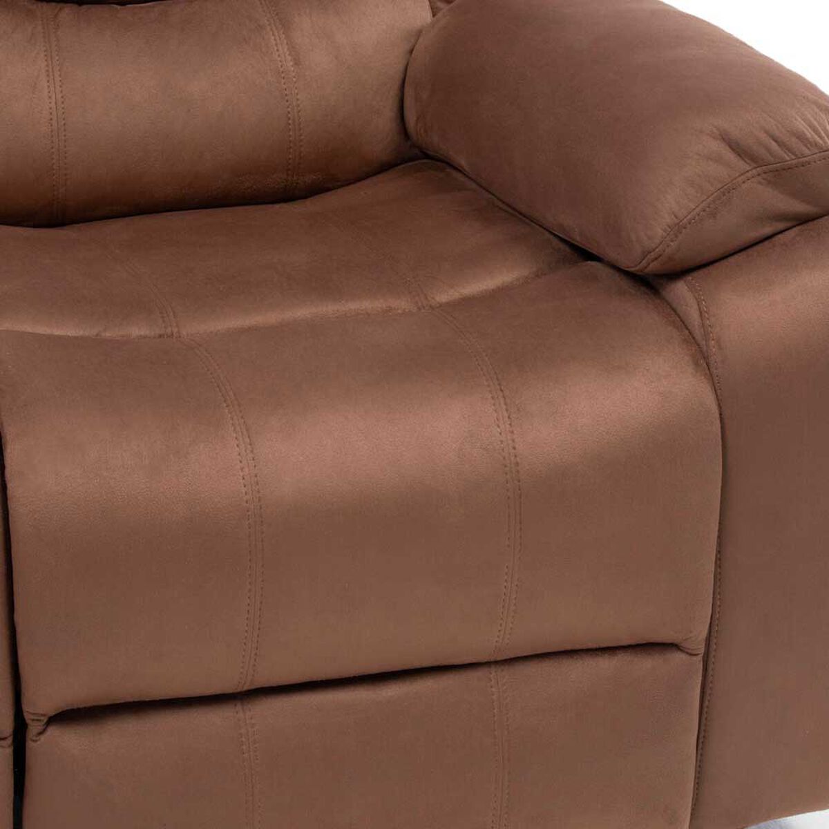 Juego de Living Daniels Sof&aacute; 3 Cuerpos Reclinable + 2 Berger Norman Caf&eacute;