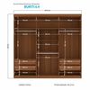 Clóset Onessta Buriti 6 Puertas 4 Cajones Jatoba Grafito