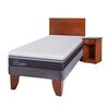 Cama Europea CIC 1,5 Plazas Ortopedic Advance + Respaldo + Velador New Villarrica