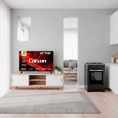 Combo Smart TV LED 43" Caixun FHD Roku C43V1FR + Cocina a Gas Sindelen CH-5050 4 Quemadores