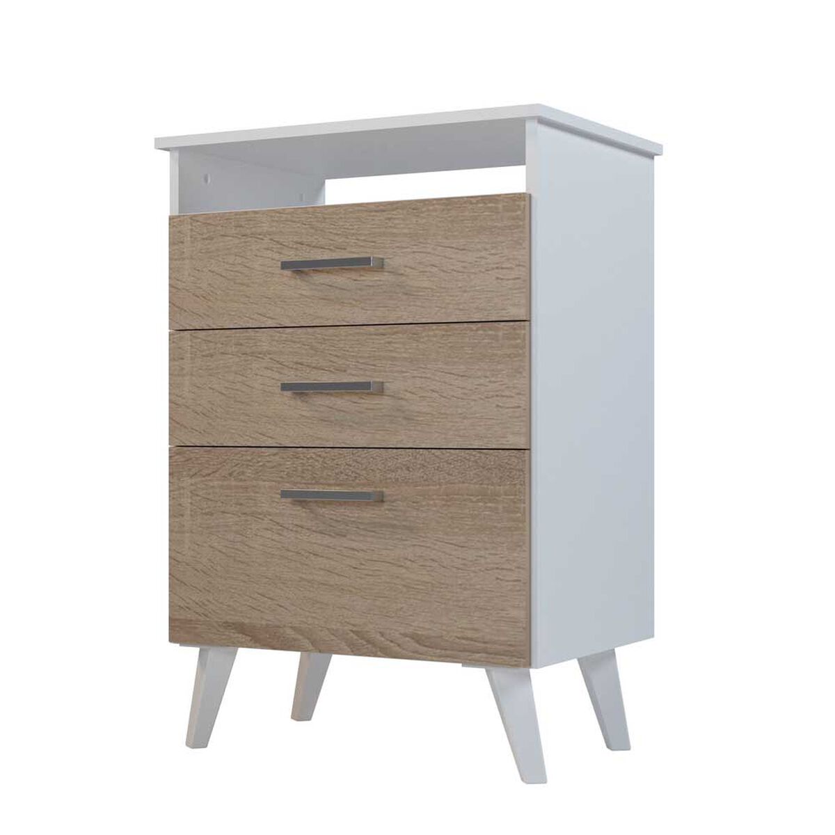 Cómoda Silcosil Vertical Blanco Madera 2 Cajones