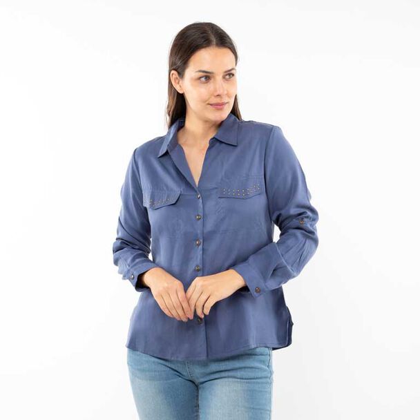 Blusa Lisa Manga Larga  Mujer Alma