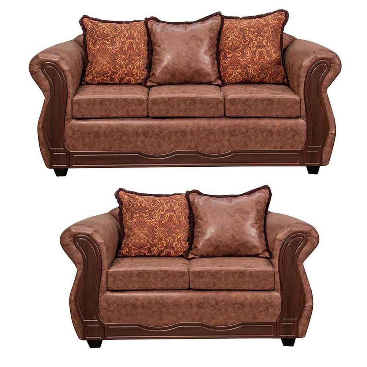 Juego de Living Black Factory Sofia 5 Cuerpos Caf&eacute;