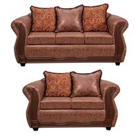 Juego de Living Black Factory Sofia 5 Cuerpos Café