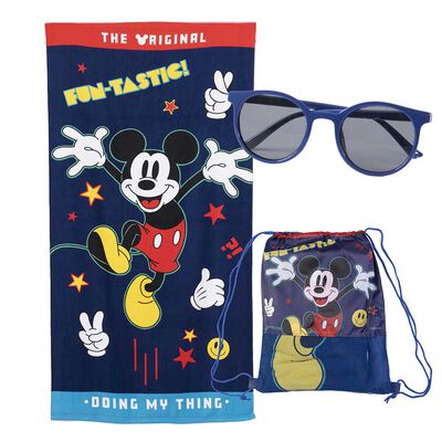 Toalla de Playa + Bolso + Lentes de Sol Disney Mickey 140 x 70 cm