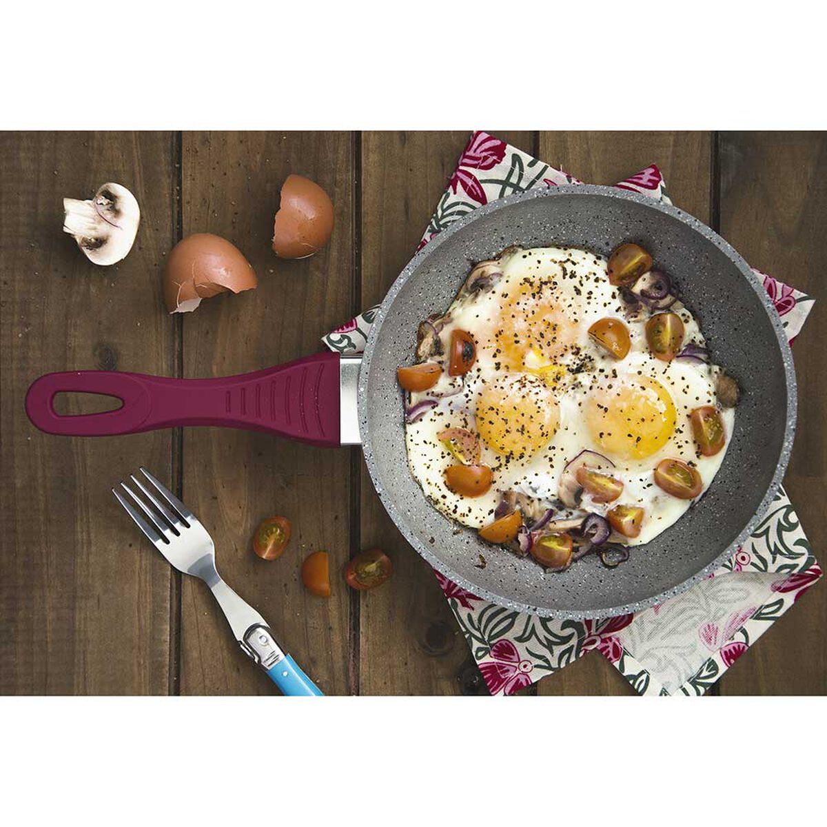 Sart&eacute;n Cer&aacute;mica Kitchenware Stone Rojo 24 cm