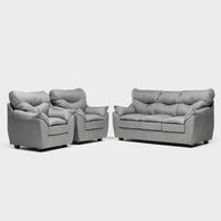 Juego de Living Almore Belén Sofá 3 Cuerpos + Dos Sillones 1 Cuerpo Gris