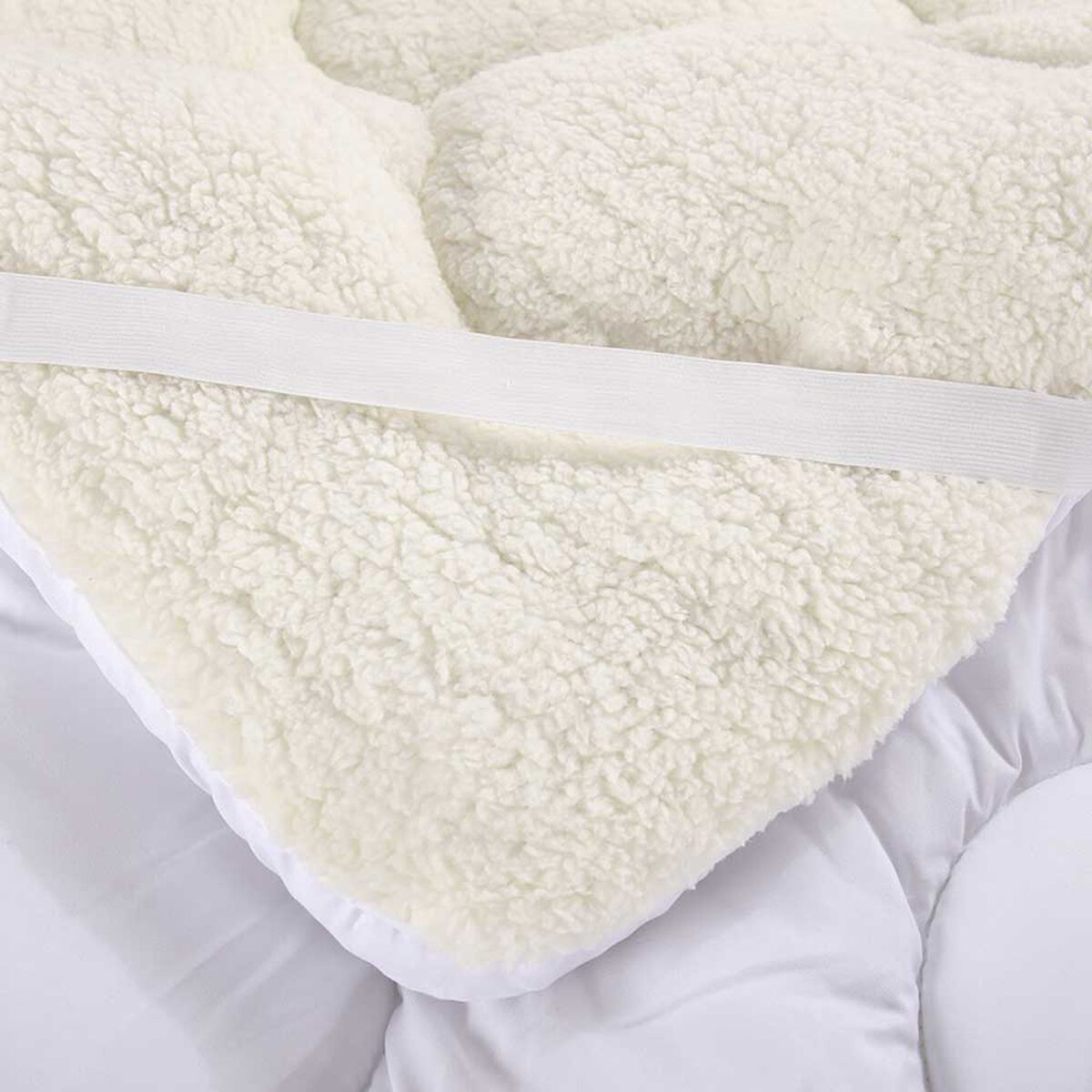 Topper Sherpa Illusions 2 Plazas Microfibra Blanco