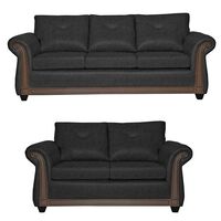 Juego de Living Black Factory Bristol 5 Cuerpos Negro