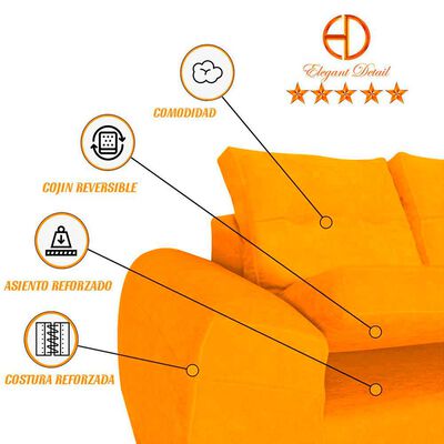 Imagen 2 del producto Seccional Izquierdo Elegant Houston Cheise Tela 5 Cuerpos Oro