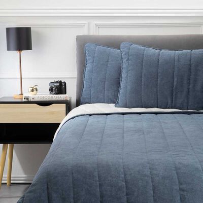 Cobertor Corduroy Sherpa Zibel 1,5 Plazas Azul