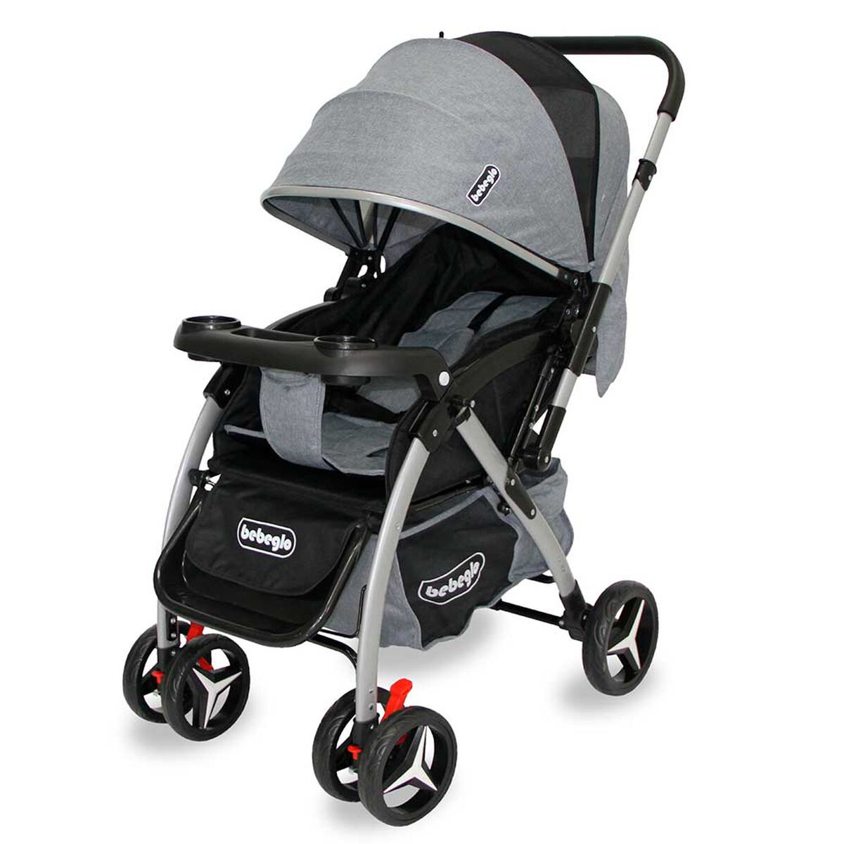 Coche Cuna Atlas Manillar Reversible Gris