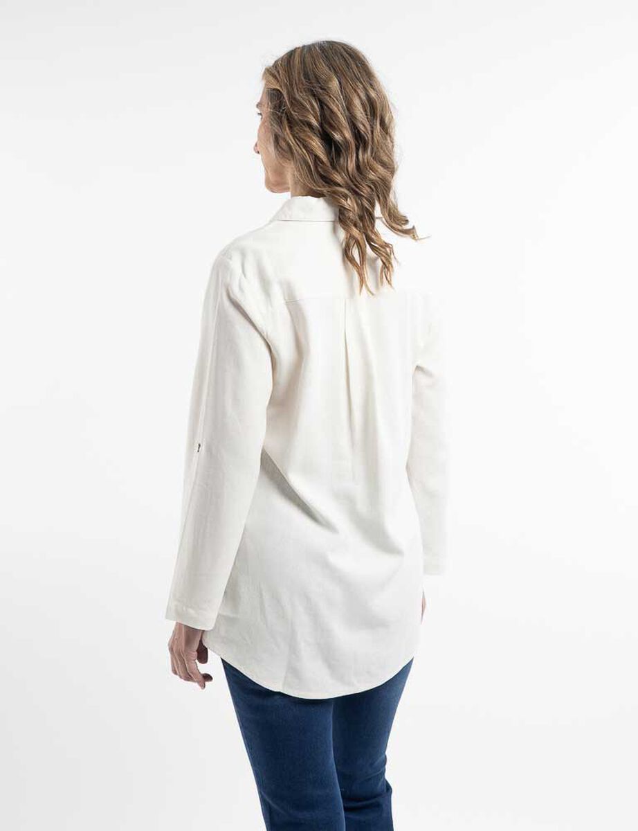 Blusa Lino Manga Larga Mujer Portman Club