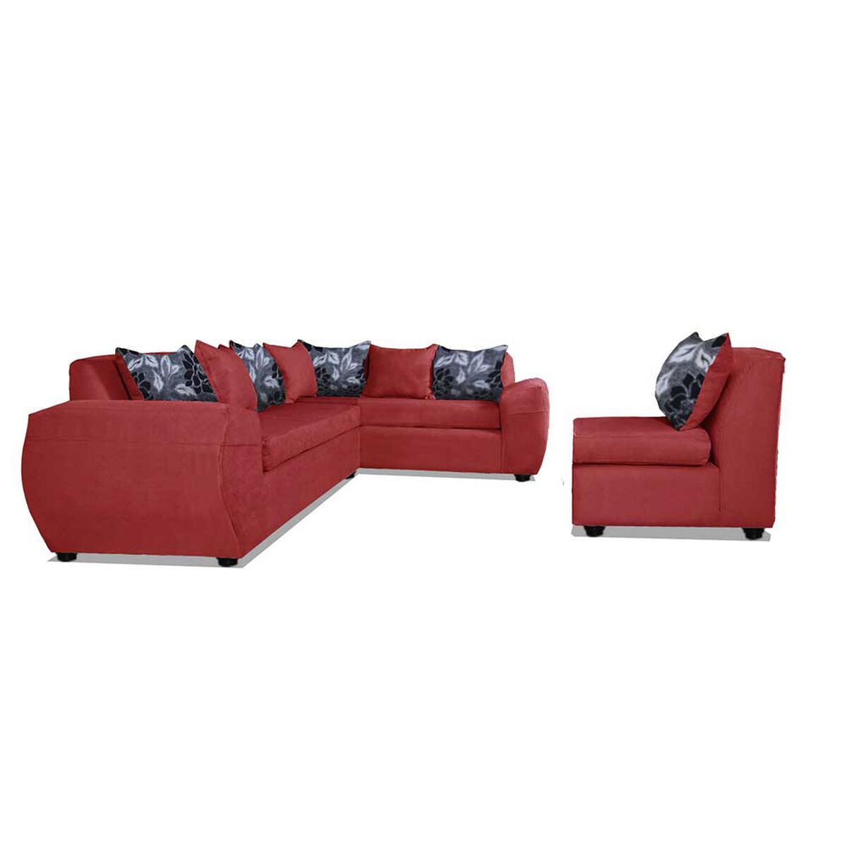 Sofá Seccional Modular Elegant Detail Houston 7 Cuerpos Rojo