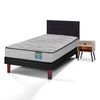 Cama Europea Flex 1,5 Plazas Dream Dual + Respaldo Royal Negro + Velador Rock