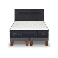 Cama Europea CIC Base Dividida King Grand Premium + Respaldo Milan Negro