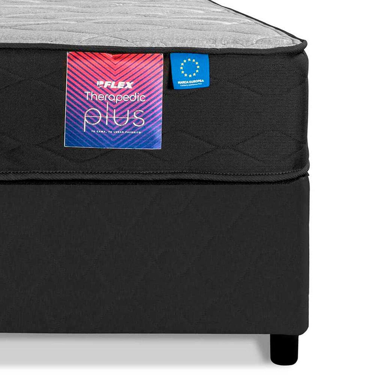 Cama Americana Flex Base Dividida 2 Plazas Therapedic Plus  + 2 Almohadas