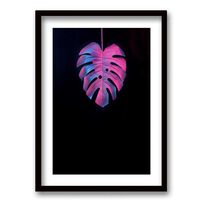 Cuadro Decorativo Retela Hoja Neón 70 x 50 cm