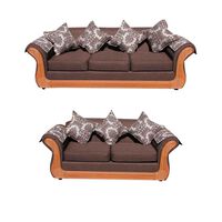 Juego de Living Almore Irlanda Sofá 3 Cuerpos + Sofá 2 Cuerpos Café