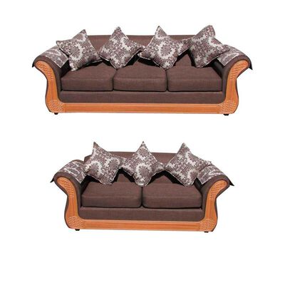 Imagen 1 del producto Juego de Living Almore Irlanda Sofá 3 Cuerpos + Sofá 2 Cuerpos Café