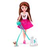 Muñeca 27 Cms con 2 Perros y Caminador Sparkle Girlz