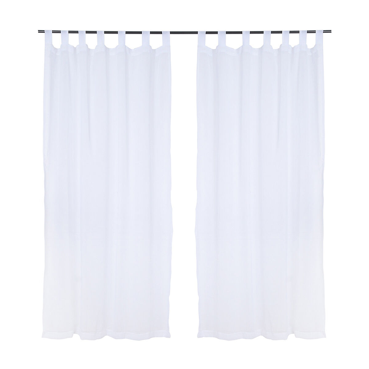 Set Cortinas Velo Lino-Presilla Blanca 140X220 Cm