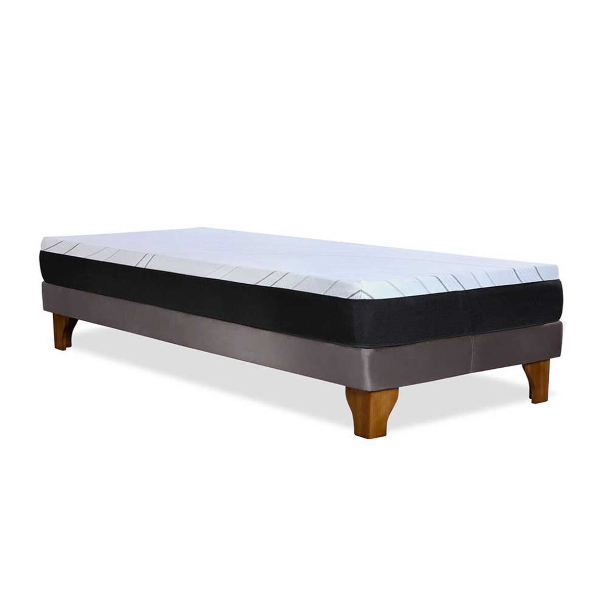 Cama Europea Latam Home 1,5 Plazas Zen Pro Gris
