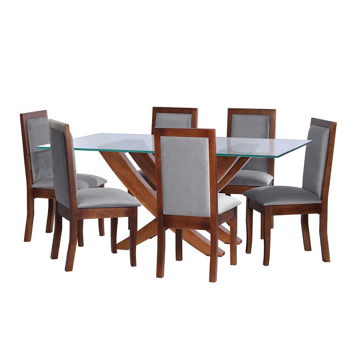 Juego de Comedor Latam Home Alicante 6 Sillas Gris
