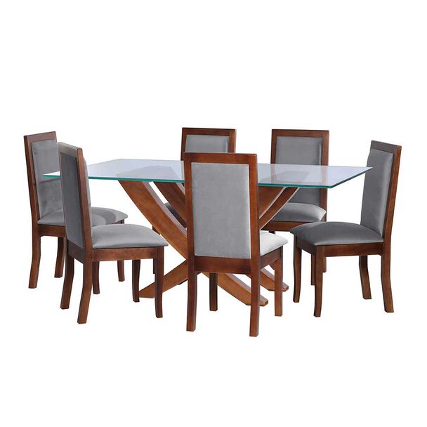 Juego de Comedor Latam Home Alicante 6 Sillas Gris