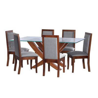 Imagen 1 del producto Juego de Comedor Latam Home Alicante 6 Sillas Gris