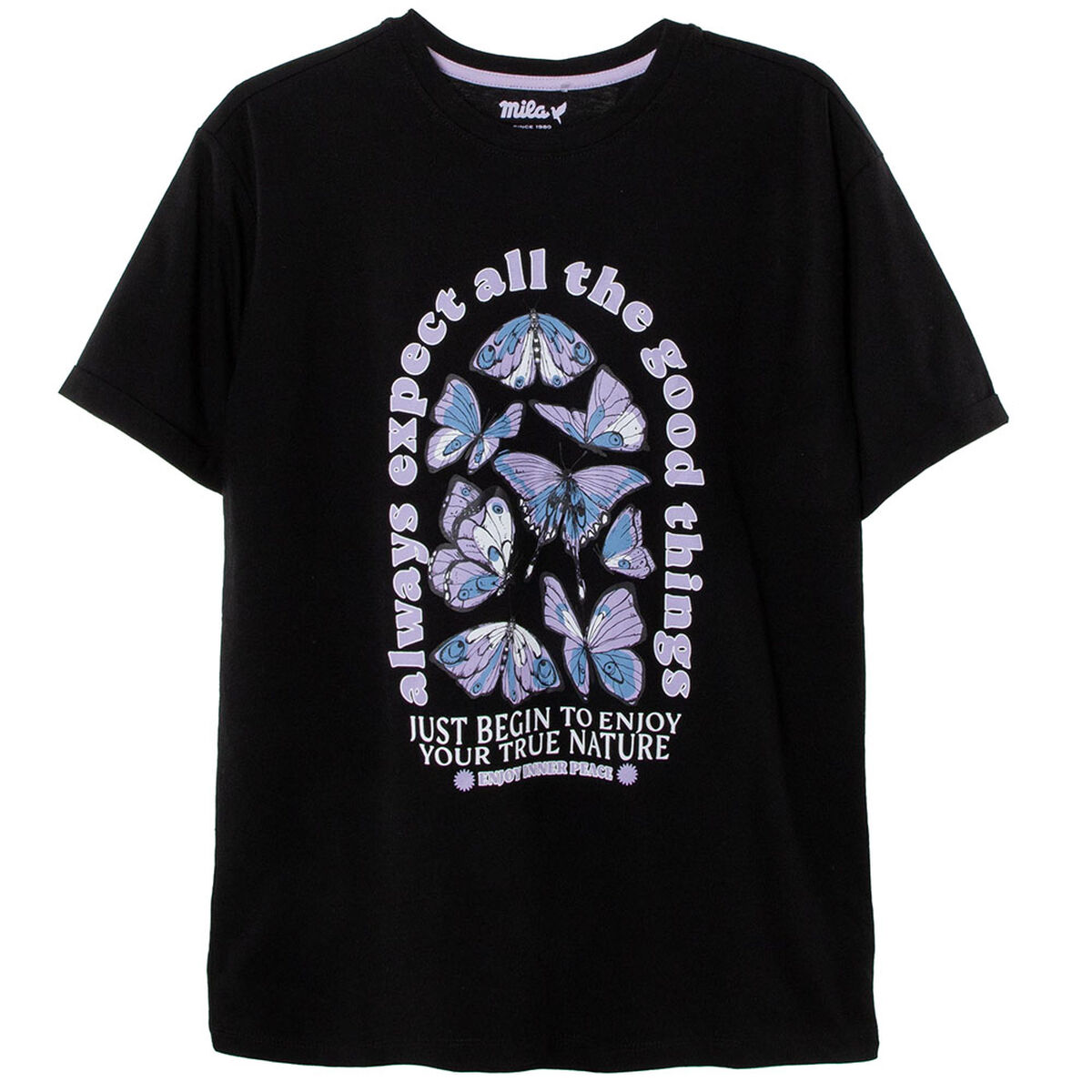 Polera Manga Corta de Algod&oacute;n Ni&ntilde;a Mila