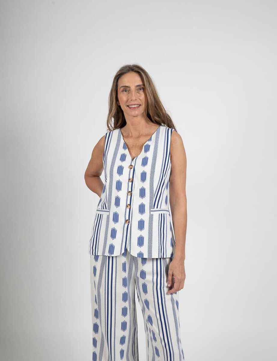 Blusa Lino Sin Mangas Mujer Portman Club
