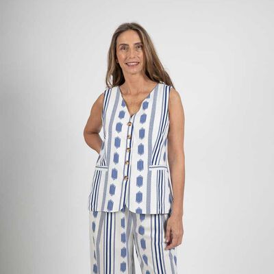 Blusa Lino Sin Mangas Mujer Portman Club