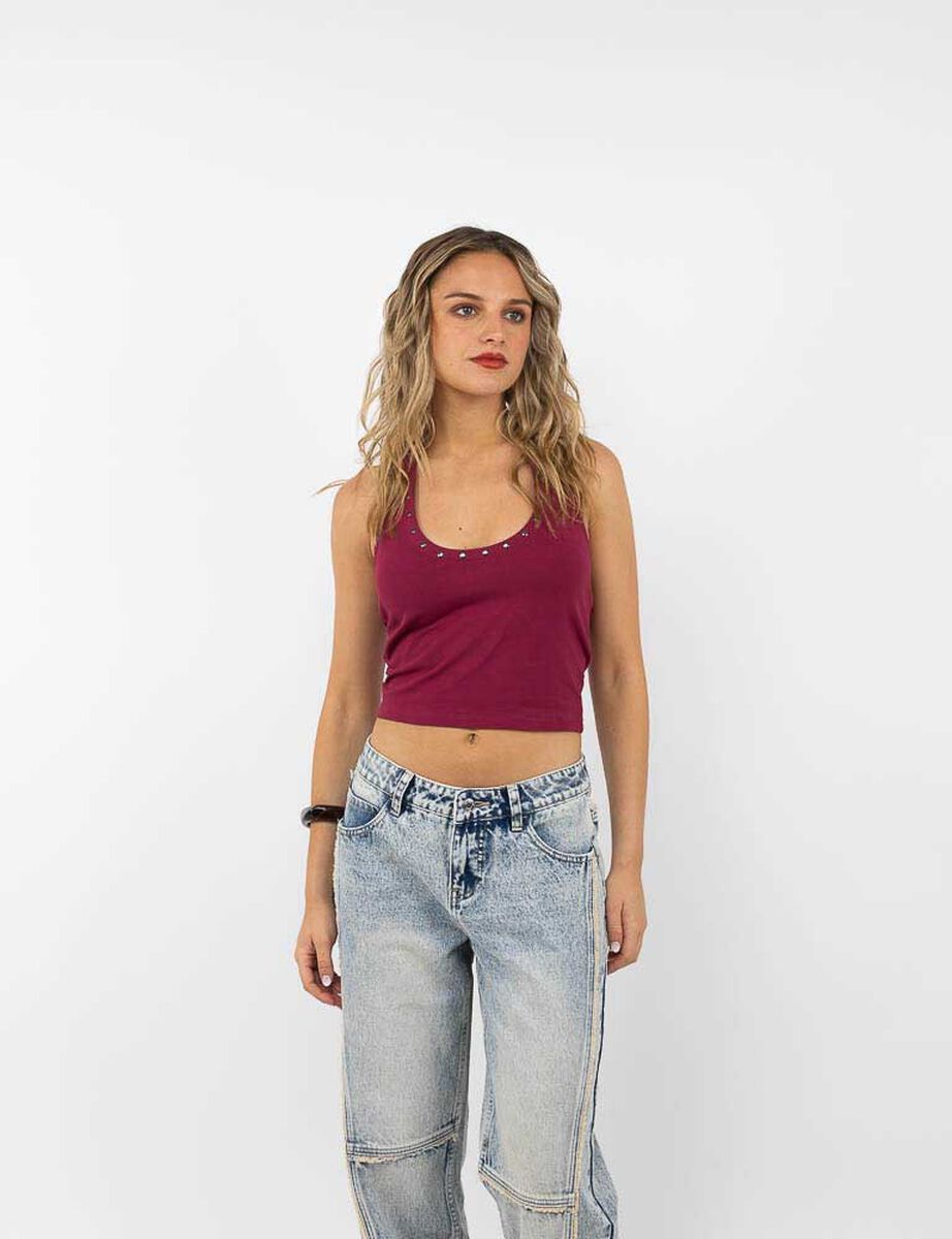 Polera Crop Sin Mangas Mujer Icono