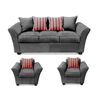 Juego de Living Elegant Detail Minesota Sof&aacute; 3 Cuerpos + Dos Sillones 1 Cuerpo Gris
