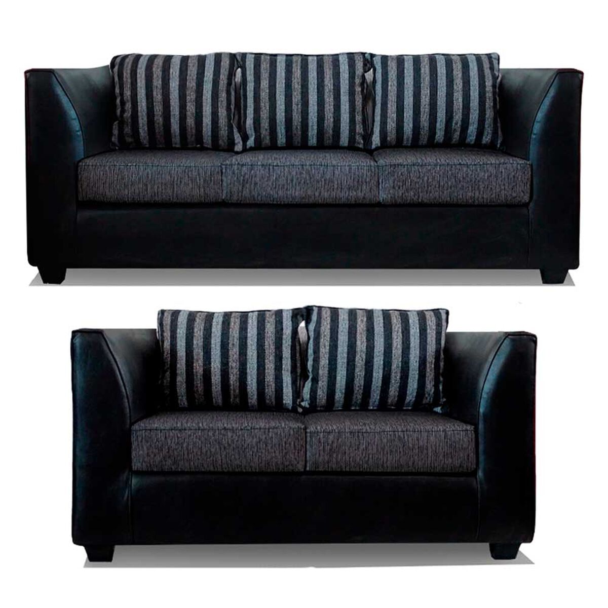 Juego de Living Elegant Detail Valentino Sof&aacute; 3 Cuerpos + Sof&aacute; 2 Cuerpos Gris Oscuro