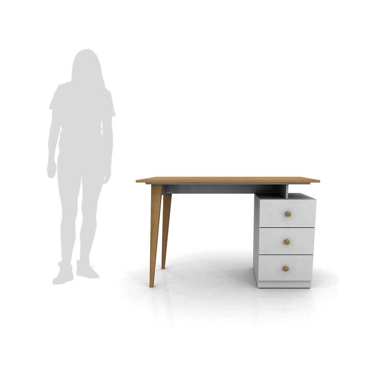 Escritorio Home Mobili Hamar 3 Cajones