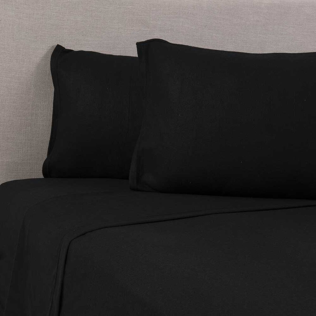 Juego de S&aacute;banas Polar Mashini 2 Plazas Liso Negro