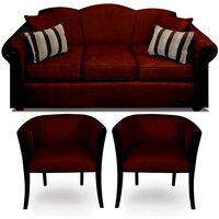 Juego de Living Elegant Michigan + Sitiales Tela 5 Cuerpos Café