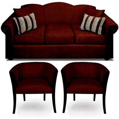 Juego de Living Elegant Michigan + Sitiales Tela 5 Cuerpos Café