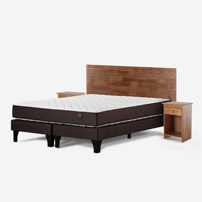 Imagen 2 del producto Cama Europea Rosen Base Dividida 2 Plazas Ergo T + Respaldo + 2 Veladores