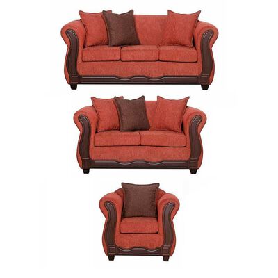 Juego de Living Black Factory Barcelona 6 Cuerpos Terracota